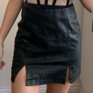 Vegan Leather Mini Skirt